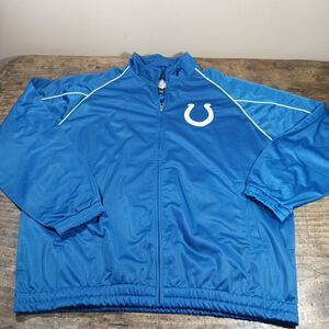 Indianapolis Colts NFL Mens XL Jacket Full Zip Spellout Lightweight Lined